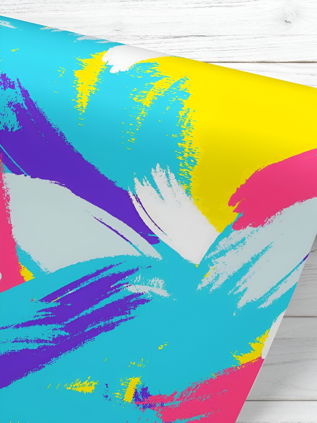 

ArtzFolio Blue & Yellow Abstract Printed UV-Resistant Peel & Stick Wallpaper