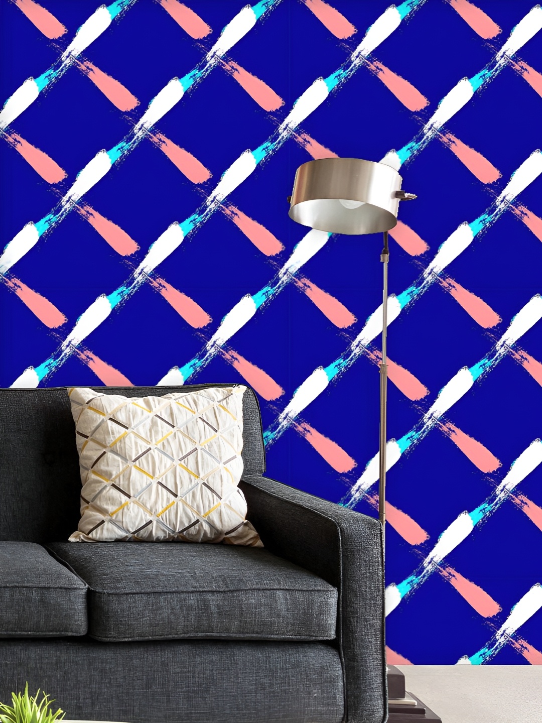 

ArtzFolio Printed UV-Resistant Anti-Bacterial Abstract Chevron Strokes Peel & Stick Wallpaper, Multi