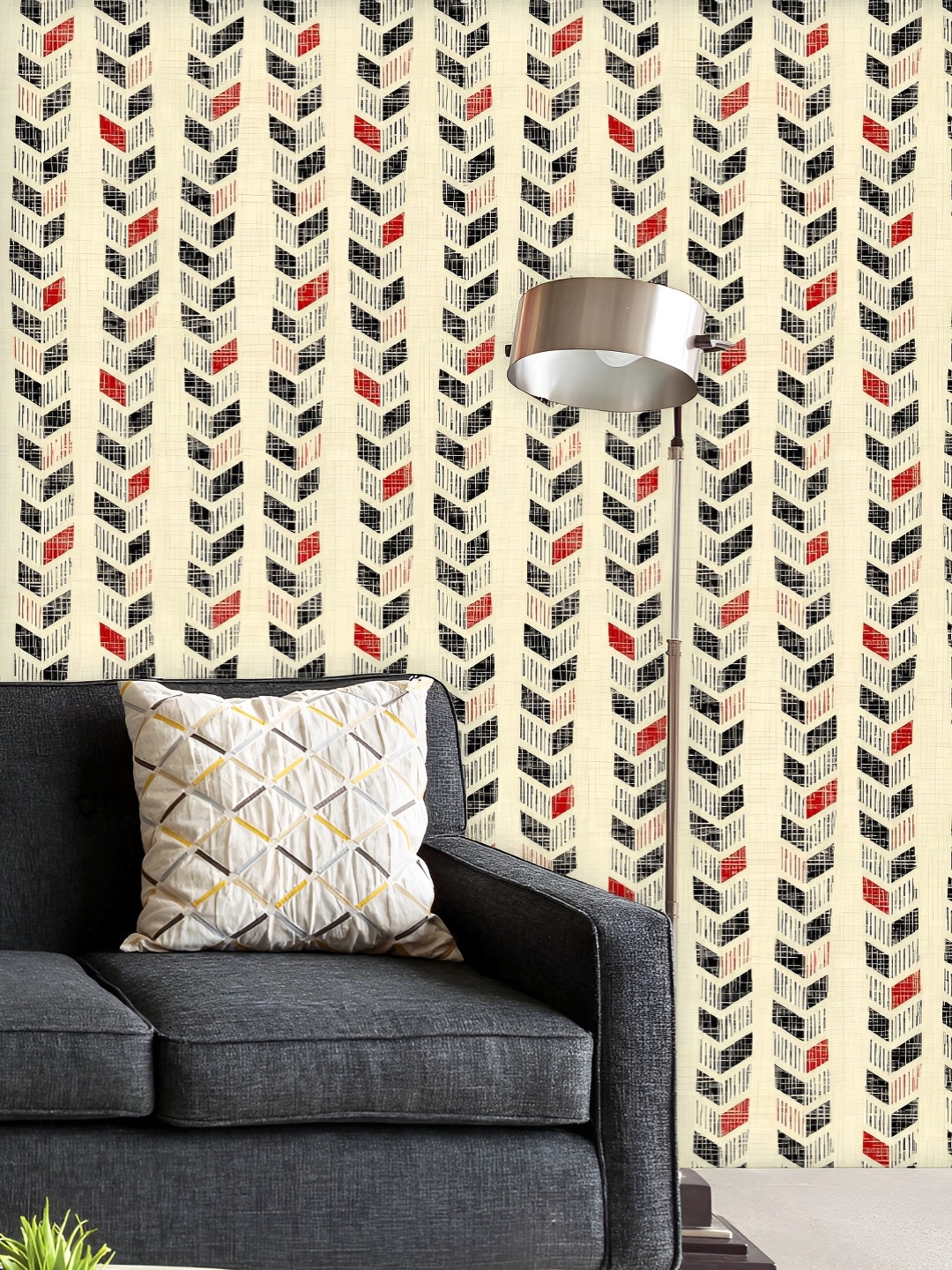 

ArtzFolio Printed UV-Resistant Anti-Bacterial Abstract Chevron Pattern Peel & Stick Wallpaper, Multi