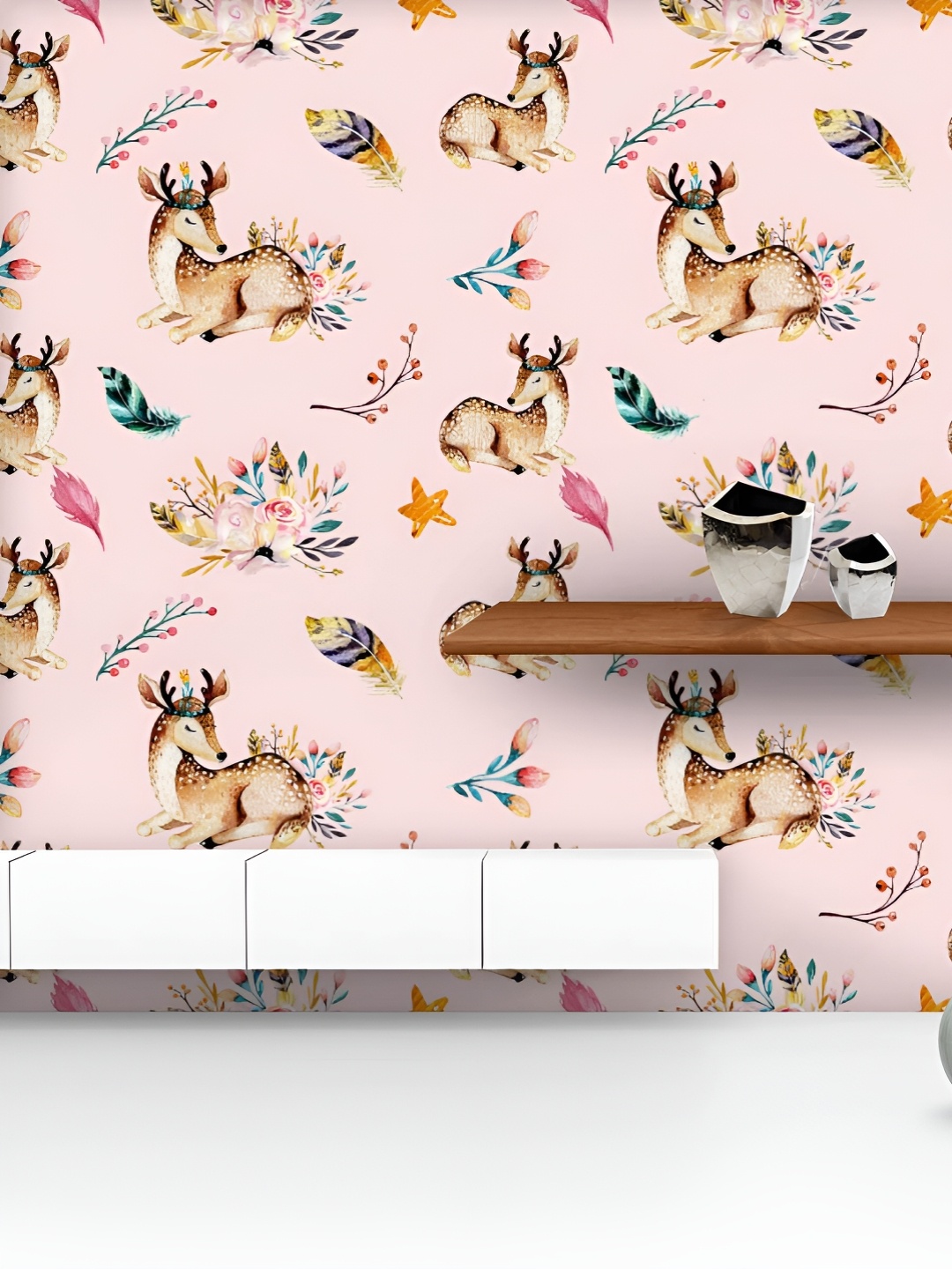 

ArtzFolio Printed UV-Resistant Anti-Bacterial Baby Animals Peel & Stick Wallpaper, Multi