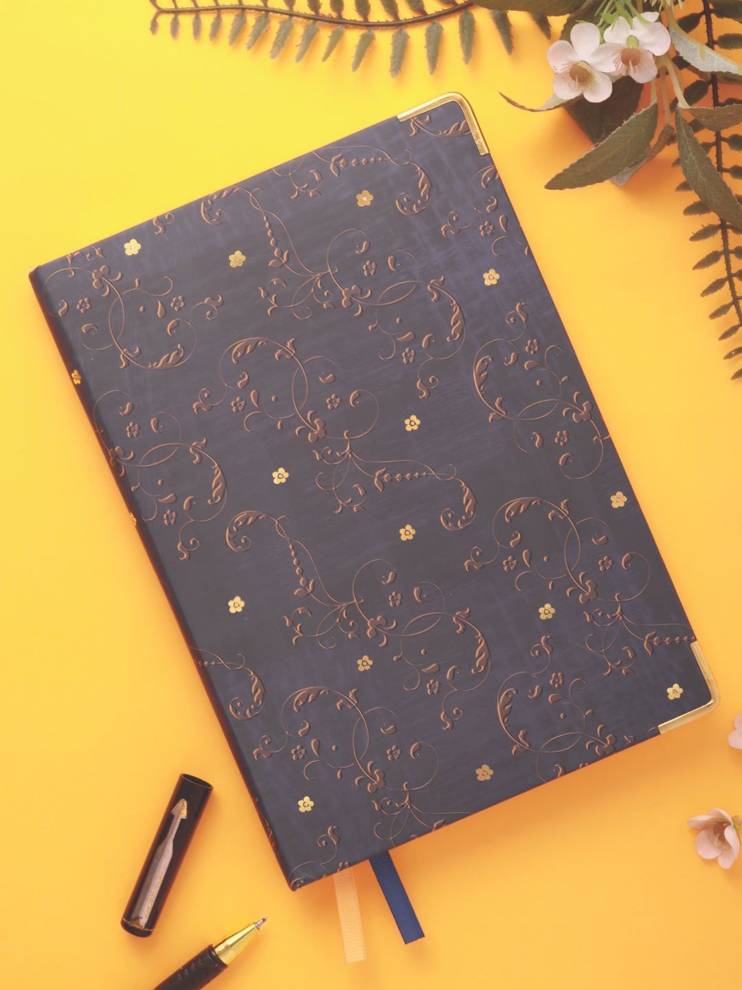 

Doodle Timeless Grace Self Design A5 Notebook with Metal Corner, Grey