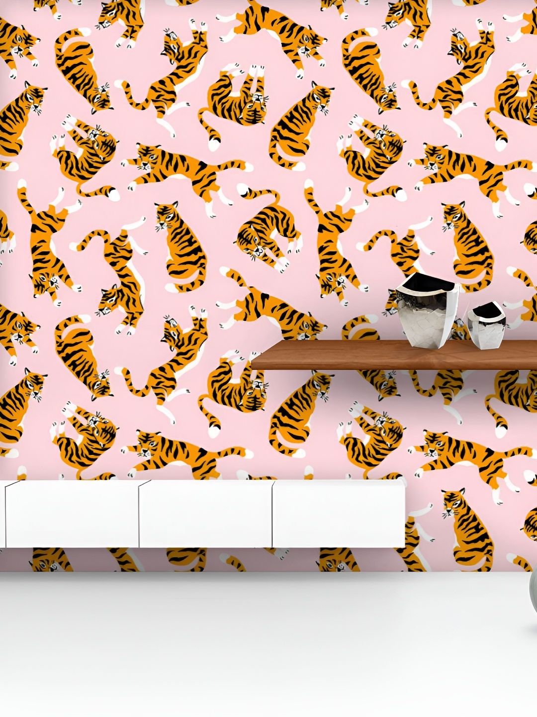 

ArtzFolio Printed UV-Resistant Anti-Bacterial Baby Tigers Peel & Stick Wallpaper, Multi