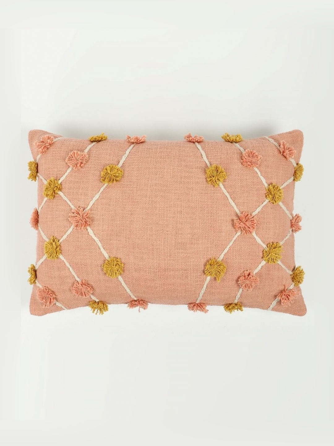 

Art Avenue Peach-Coloured Embroidered Rectangle Cushion Covers