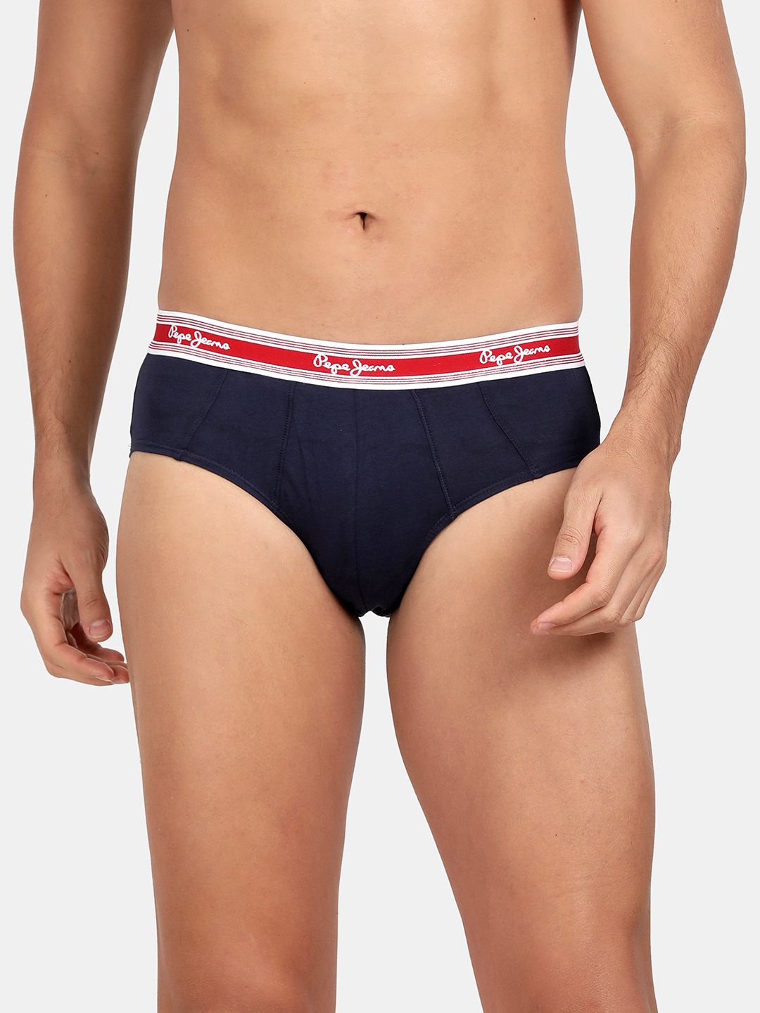 

Pepe Jeans Men Cotton Low Rise Basic Briefs CLB03-01-TRB, Blue