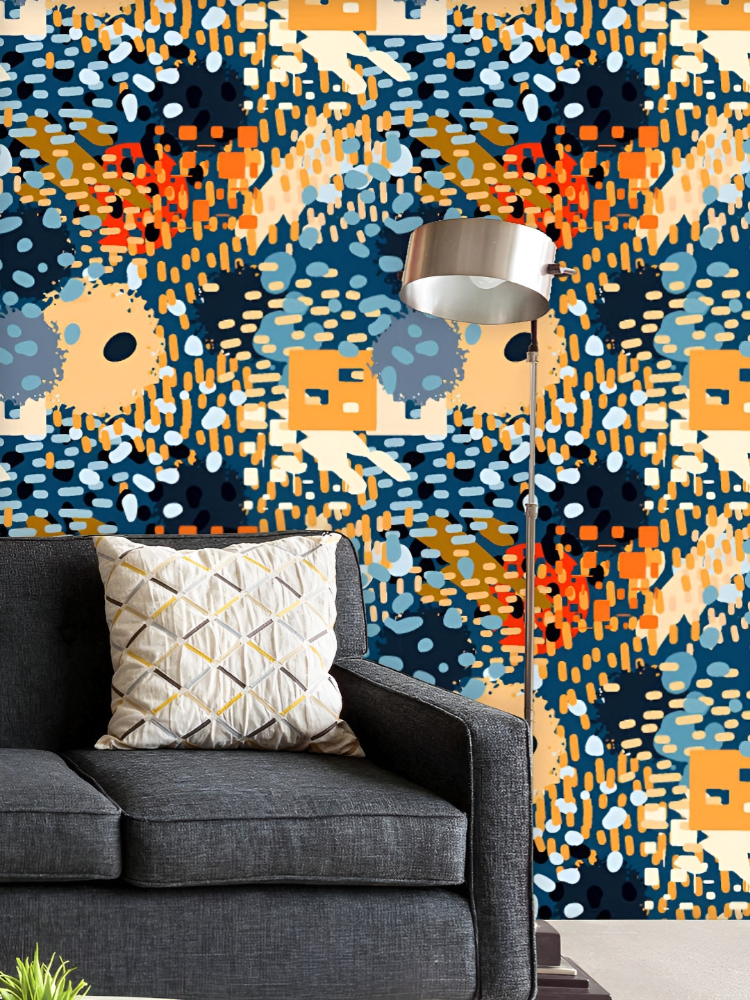 

ArtzFolio Printed UV-Resistant Anti-Bacterial Abstract Brush Stroke Peel & Stick Wallpaper, Multi