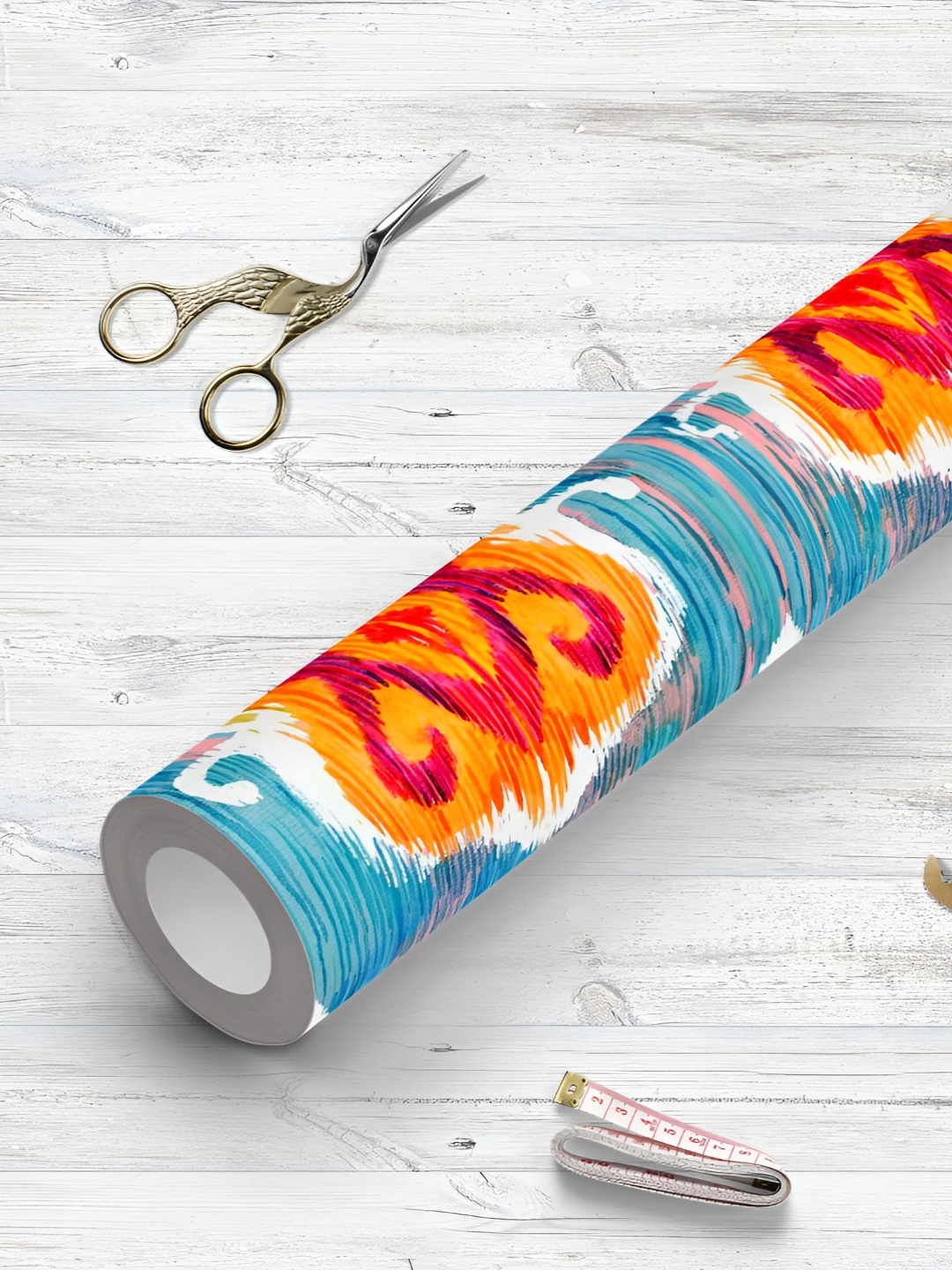 

ArtzFolio Blue & Orange- Coloured Printed UV Resistant Wallpaper