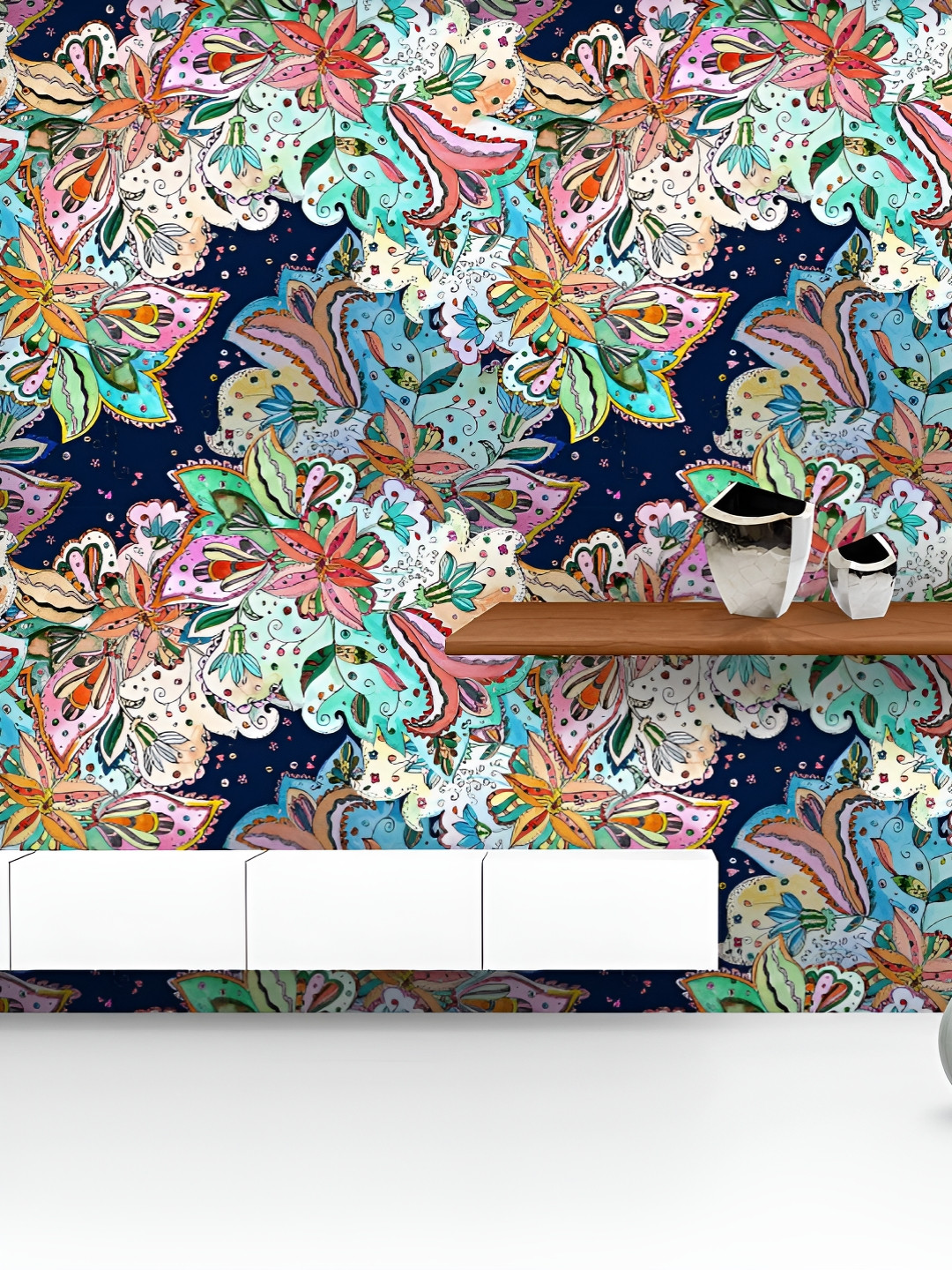 

ArtzFolio Printed UV-Resistant Anti-Bacterial Watercolor Pattern Peel & Stick Wallpaper, Multi