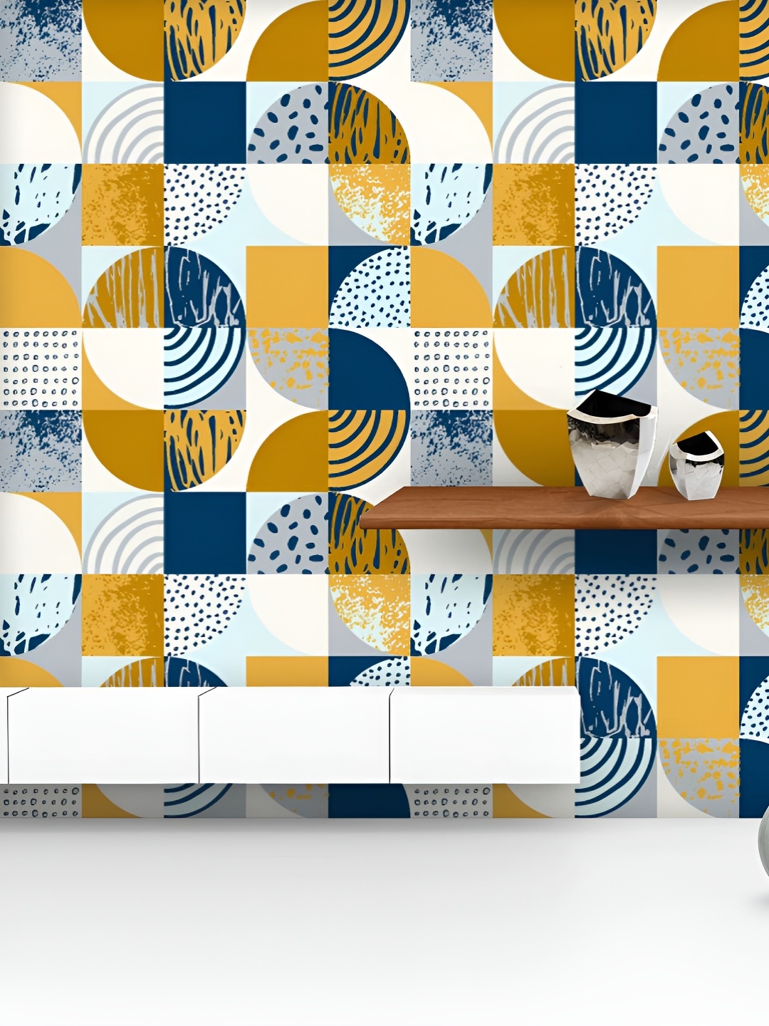 

ArtzFolio Printed UV-Resistant Anti-Bacterial Geometric Pattern Peel & Stick Wallpaper, Multi