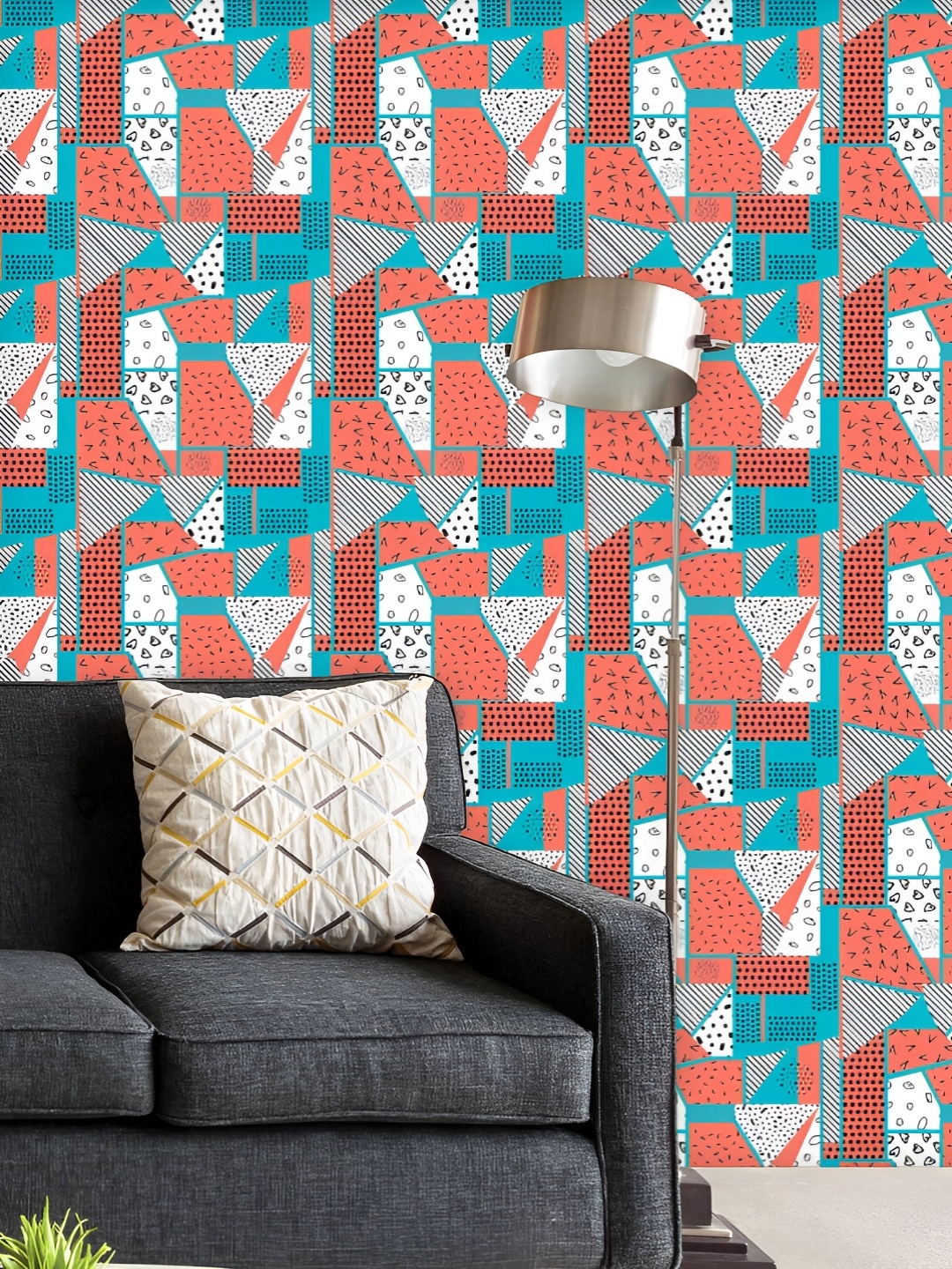 

ArtzFolio Printed UV-Resistant Anti-Bacterial Abstract Patchwork Art Peel & Stick Wallpaper, Multi