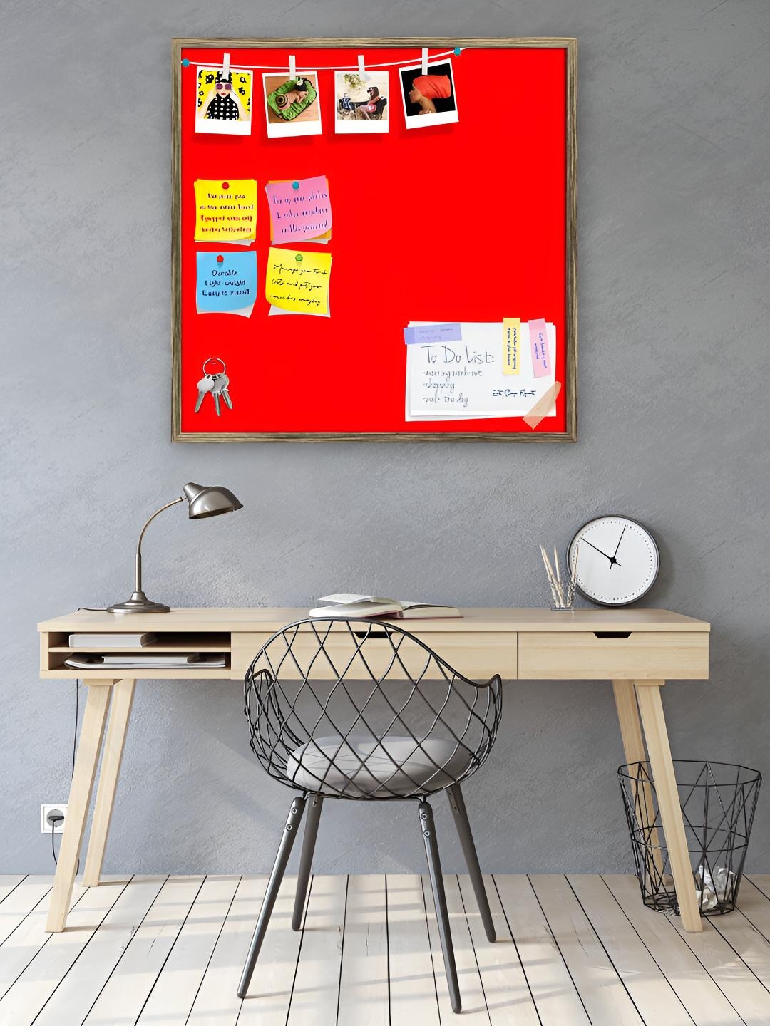 

ArtzFolio Wooden Notice Pin Board, Red