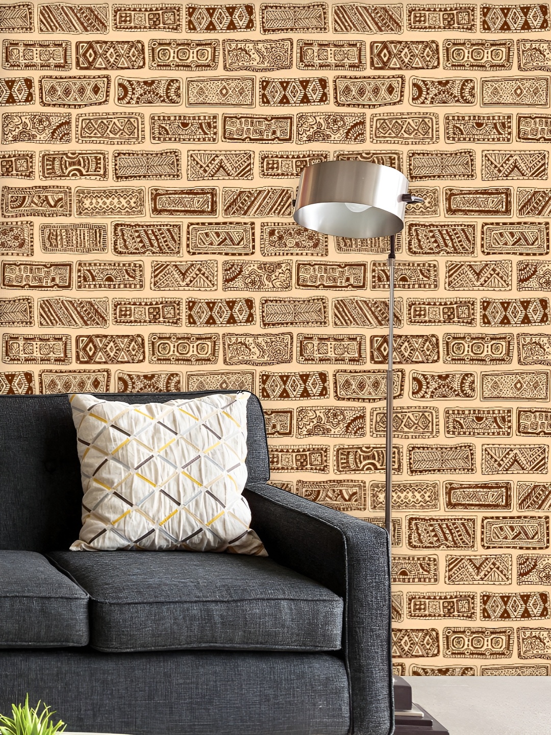 

ArtzFolio Printed UV-Resistant Anti-Bacterial Abstract Monochrome Doodle Peel & Stick Wallpaper, Multi