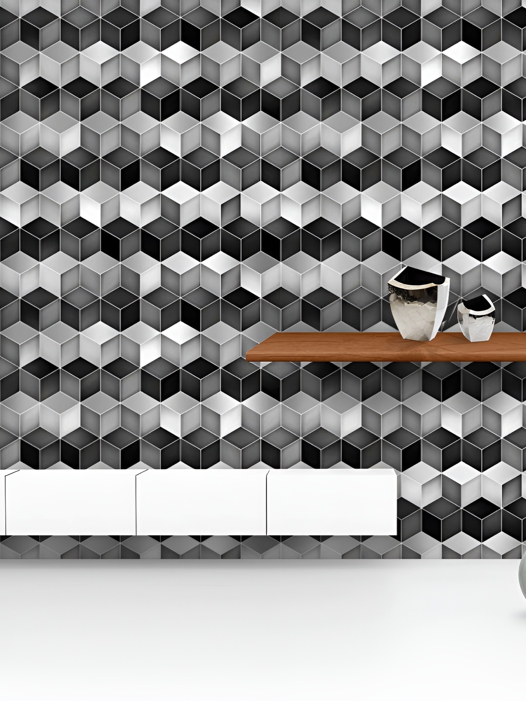 

ArtzFolio Grey & Black Printed UV Resistant Wallpaper