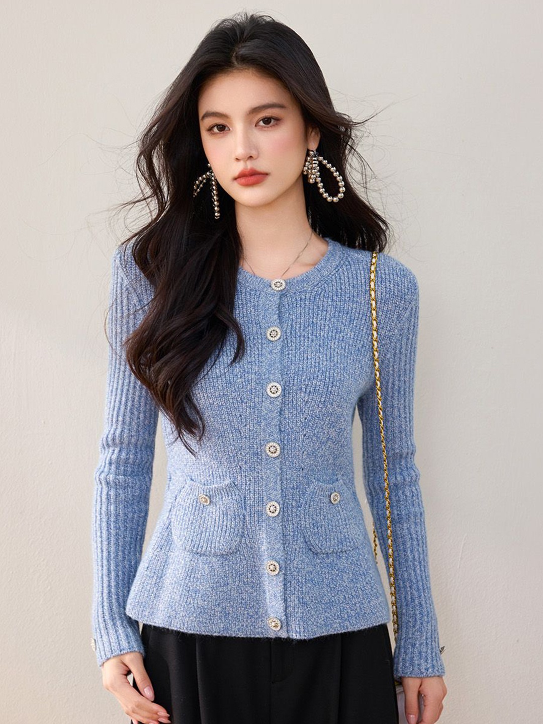 

JC Collection Women V-Neck Cardigan Sweaters, Blue