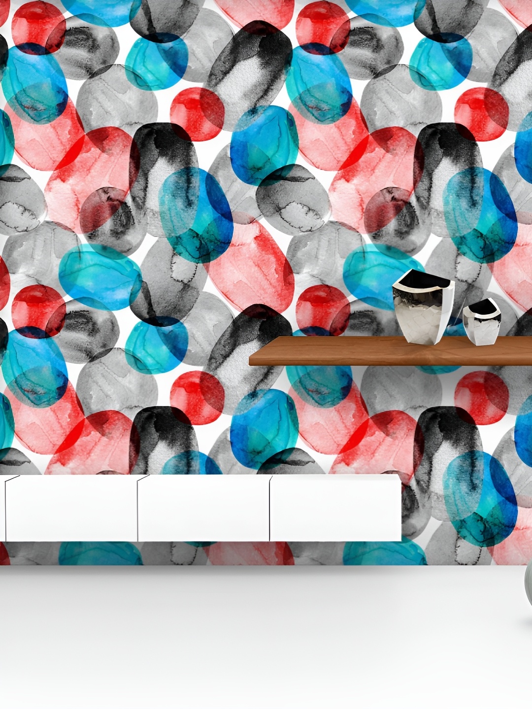 

ArtzFolio Printed UV-Resistant Anti-Bacterial Modern Contemporary Shapes Peel & Stick Wallpaper, Multi