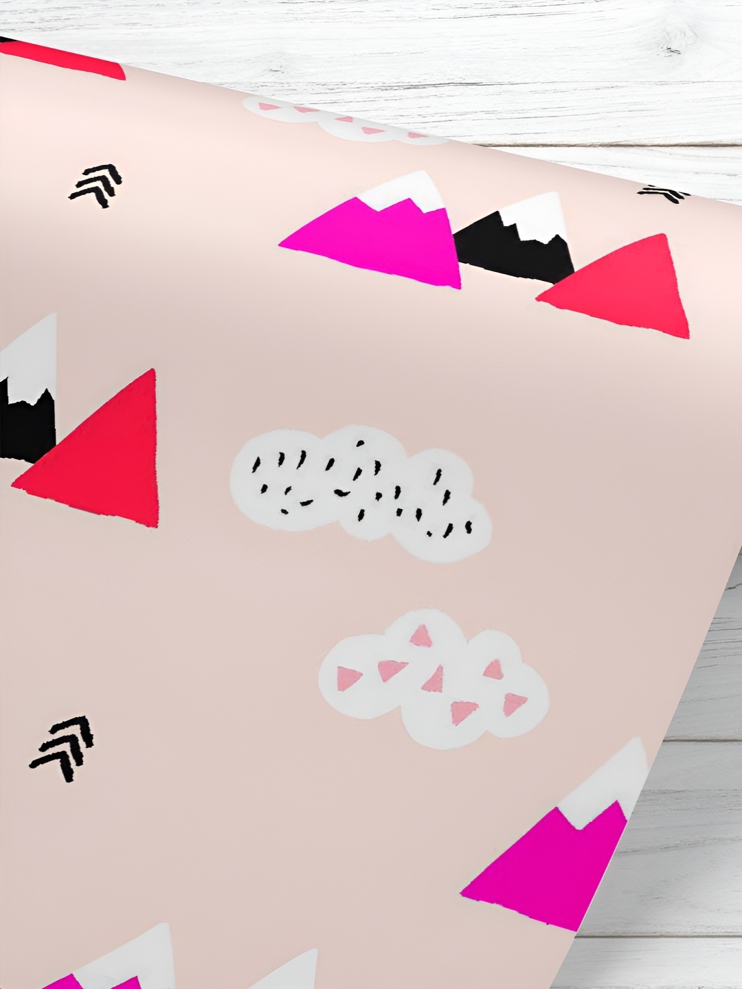 

ArtzFolio Printed UV-Resistant Anti-Bacterial Pink Wonderland Mountains Peel & Stick Wallpaper, Multi