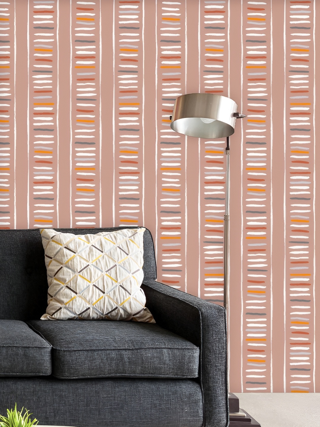 

ArtzFolio Printed UV-Resistant Anti-Bacterial Hand-Drawn Tribal Stripes Peel & Stick Wallpaper, Multi