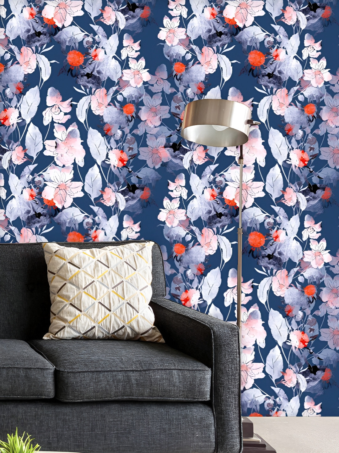 

ArtzFolio Printed UV-Resistant Anti-Bacterial Boho Floral Art Peel & Stick Wallpaper, Multi