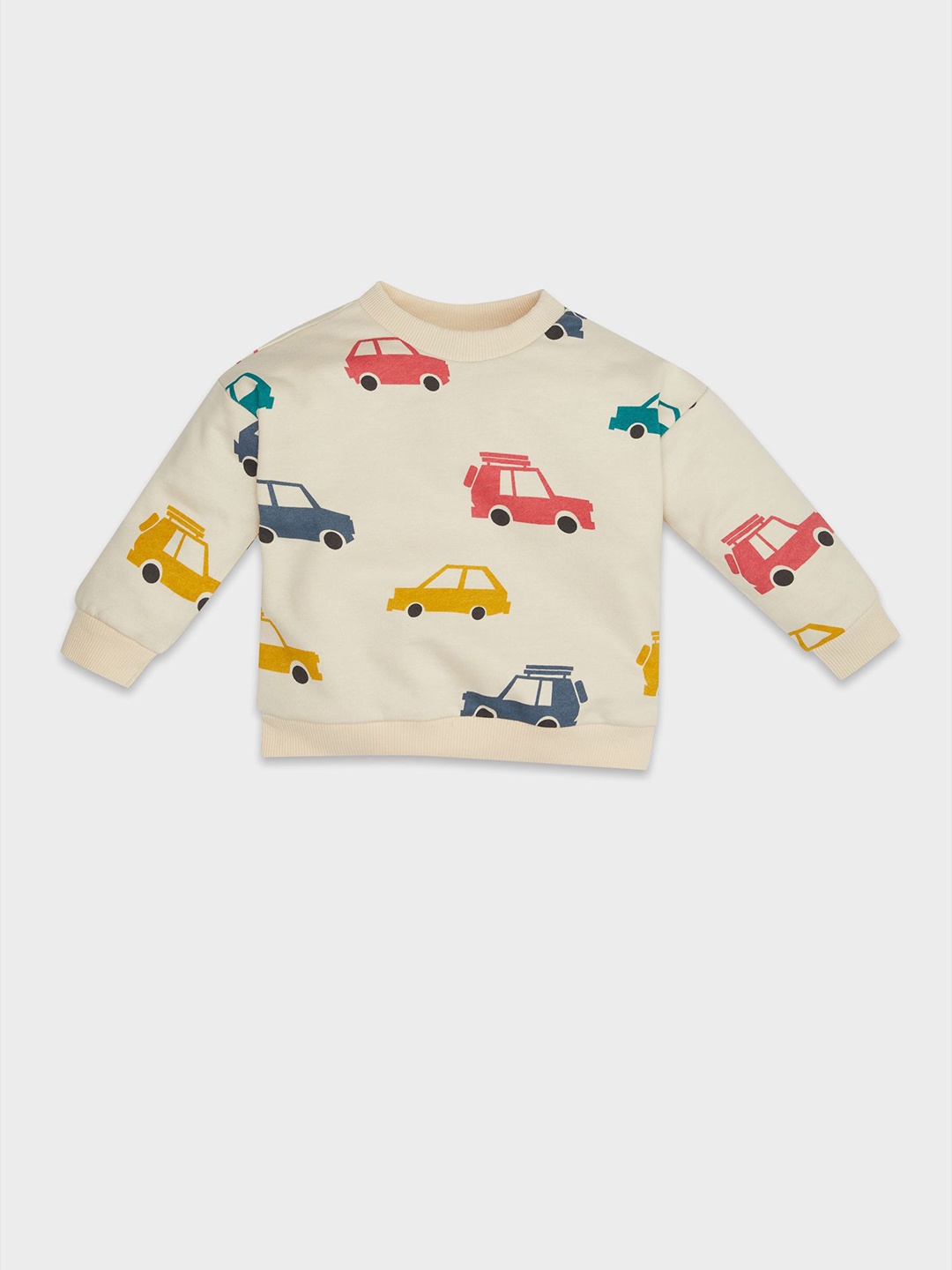 

DeFacto Boys Printed Cotton Pullover, Off white