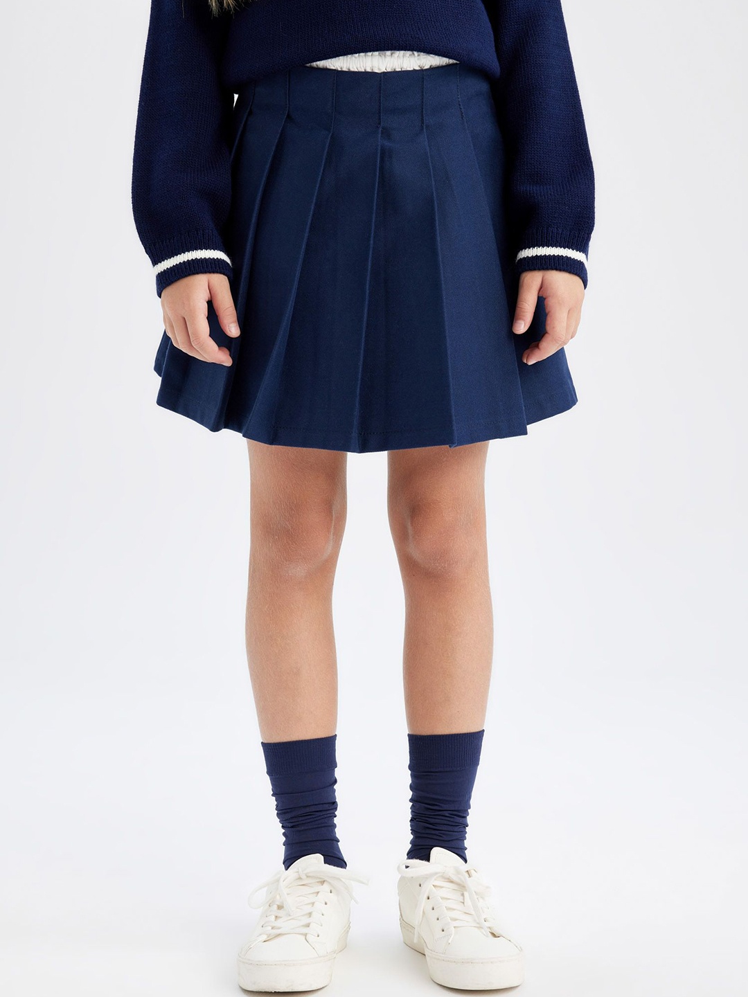 

DeFacto Girls Cotton A-Line Mini Skirt, Navy blue