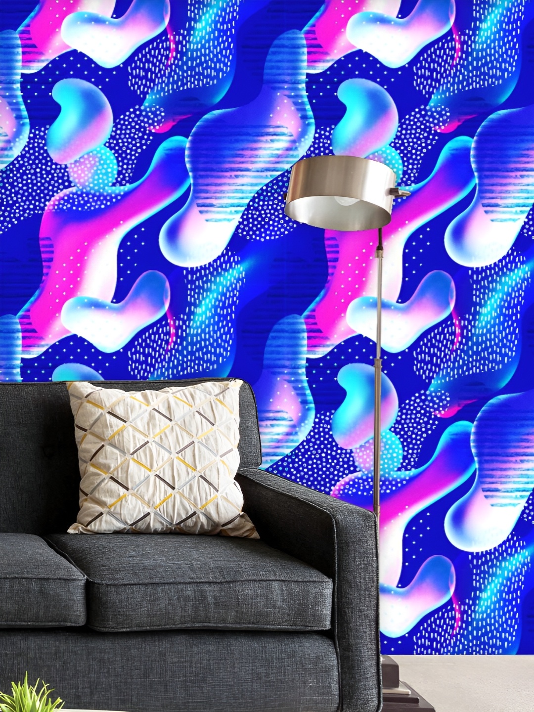 

ArtzFolio Printed UV-Resistant Anti-Bacterial Abstract Doodle Stripes Peel & Stick Wallpaper, Multi