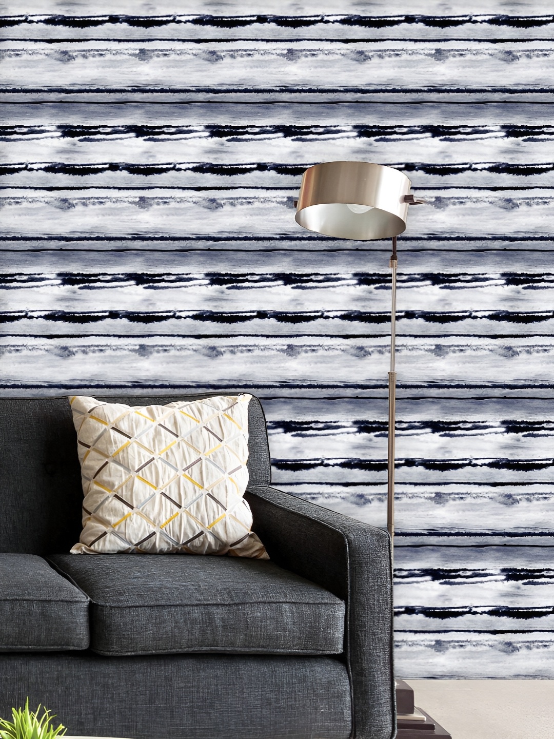 

ArtzFolio Printed UV-Resistant Anti-Bacterial Abstract Watercolor Stripes Peel & Stick Wallpaper, Multi