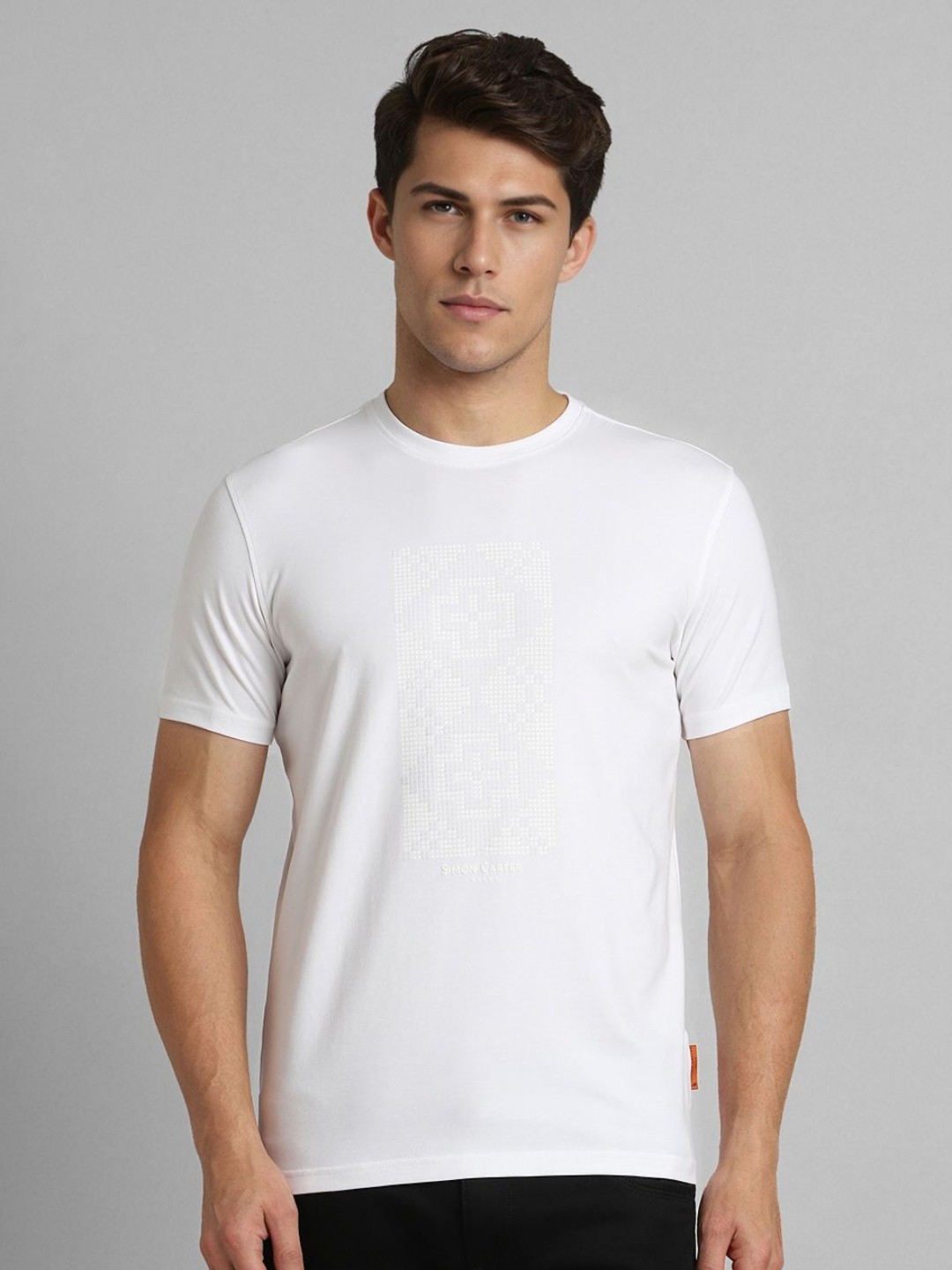 

SIMON CARTER LONDON Men Printed Pockets Slim Fit T-shirt, White