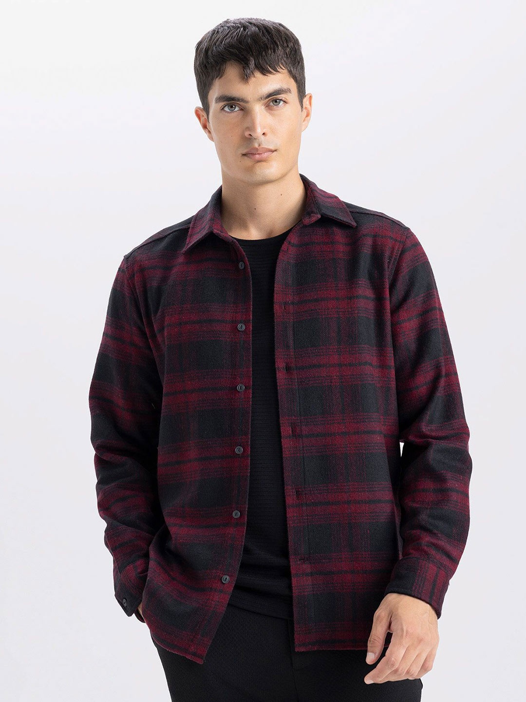 

DeFacto Men Tartan Checks Opaque Checked Casual Shirt, Na