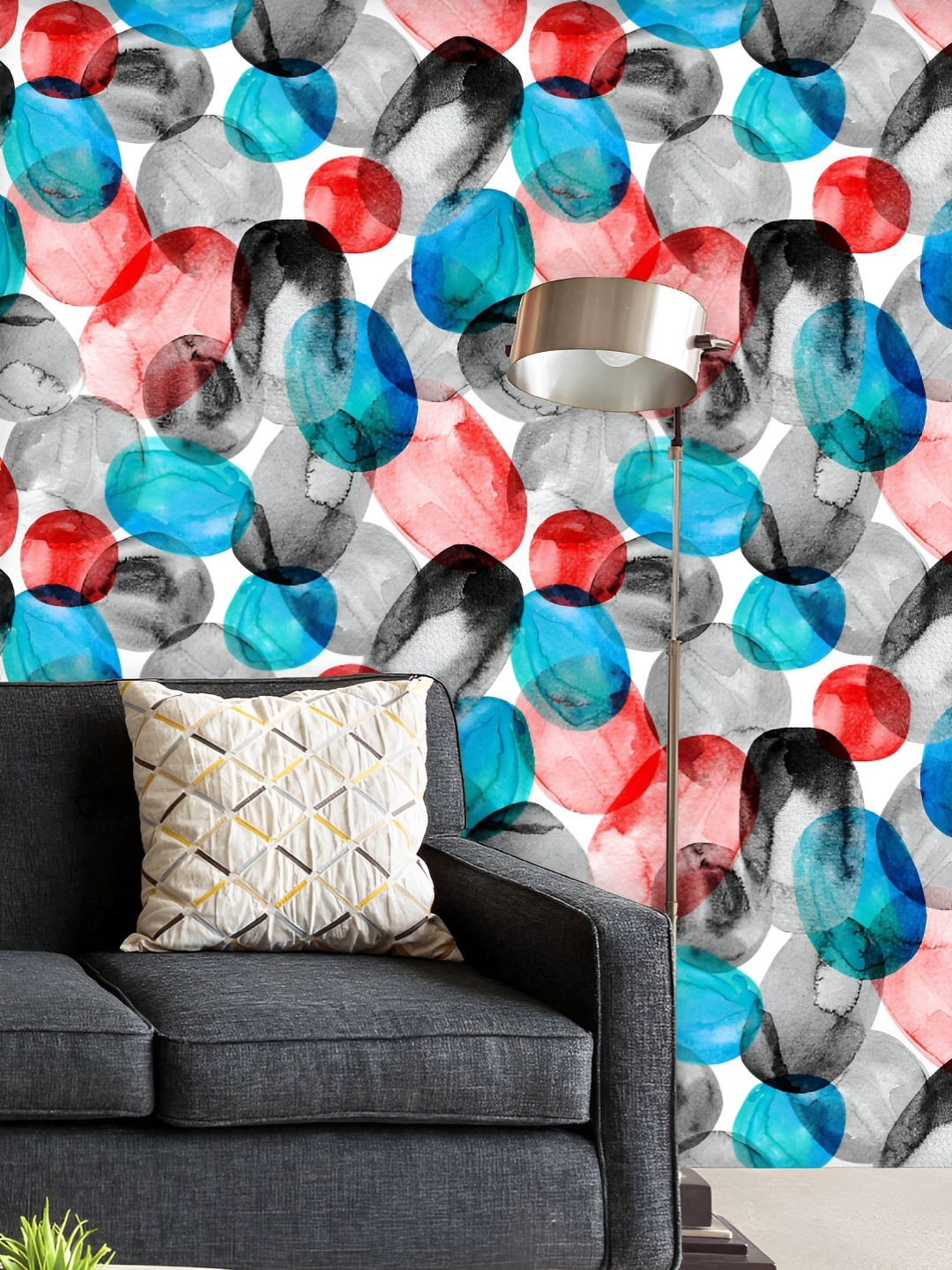 

ArtzFolio Printed UV-Resistant Anti-Bacterial Modern Contemporary Shapes Peel & Stick Wallpaper, Multi