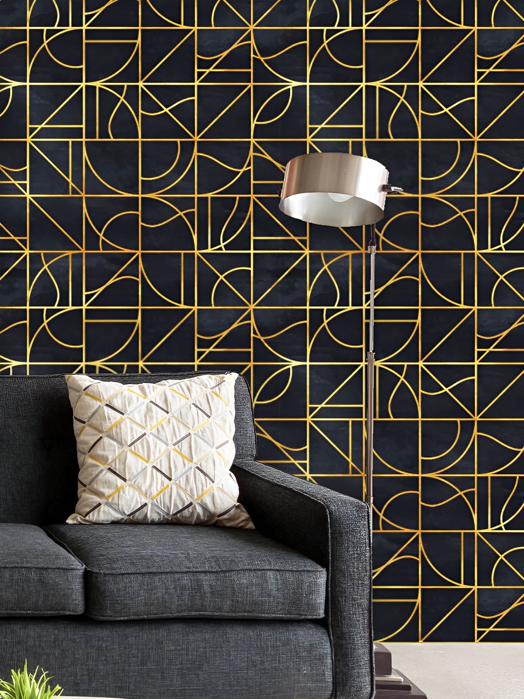 

ArtzFolio Printed UV-Resistant Anti-Bacterial Geometric Pattern Peel & Stick Wallpaper, Multi