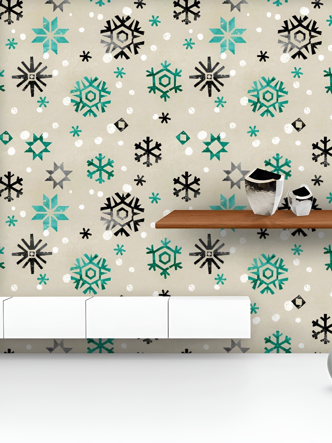 

ArtzFolio Printed UV-Resistant Anti-Bacterial Winter Christmas Pattern Peel & Stick Wallpaper, Multi