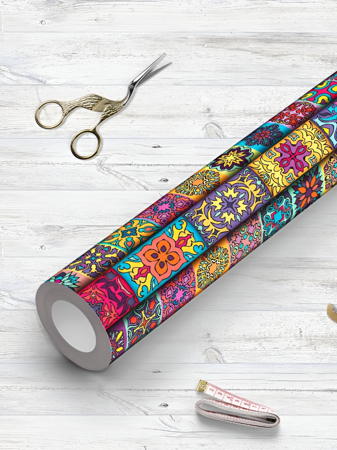

ArtzFolio Pink & Green Mandala Printed UV Resistant Wallpaper