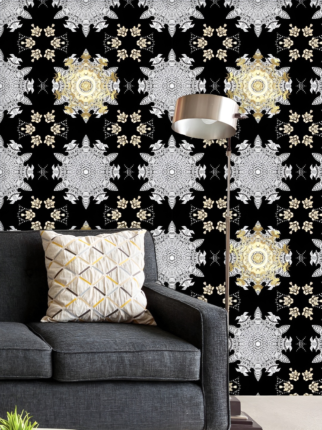 

ArtzFolio Printed UV-Resistant Anti-Bacterial Vintage Gold Elements Peel & Stick Wallpaper, Multi