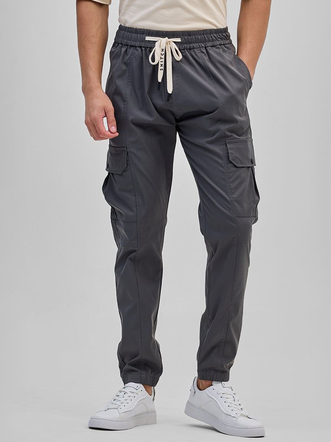 

Snitch Men Slim Fit Mid-Rise Jogger, Grey
