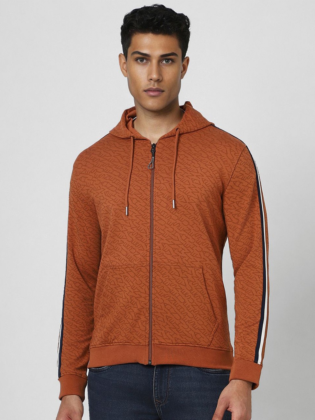 

Van Heusen Sport Men Printed Long Sleeves Hooded Sweatshirt, Orange