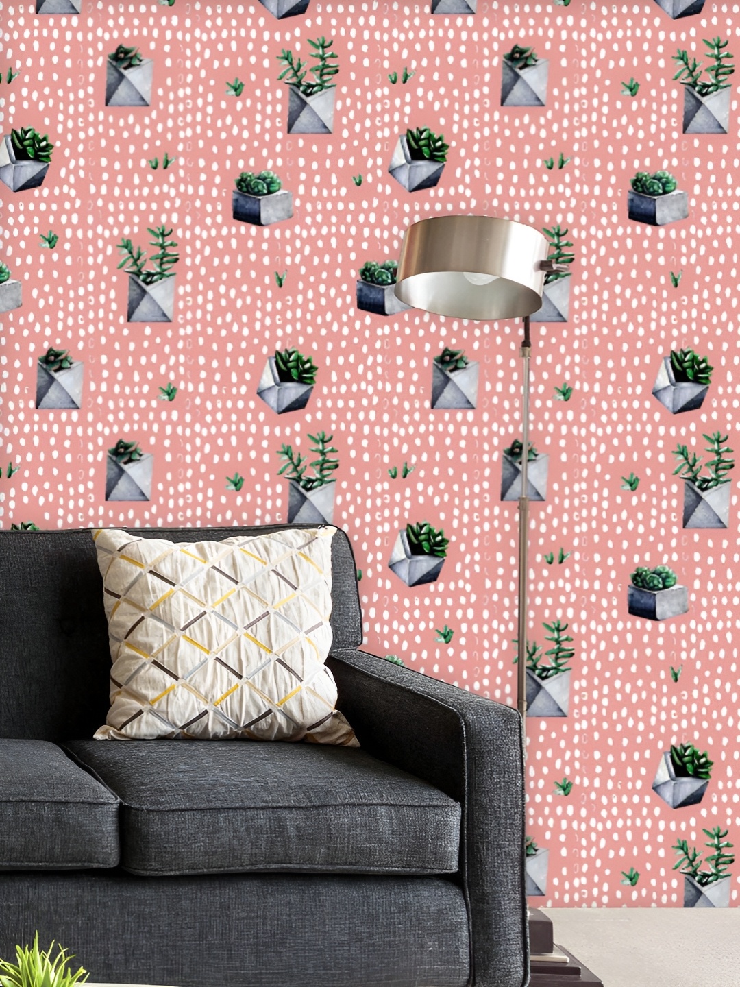 

ArtzFolio Printed UV-Resistant Anti-Bacterial Cactus Pattern Peel & Stick Wallpaper, Multi