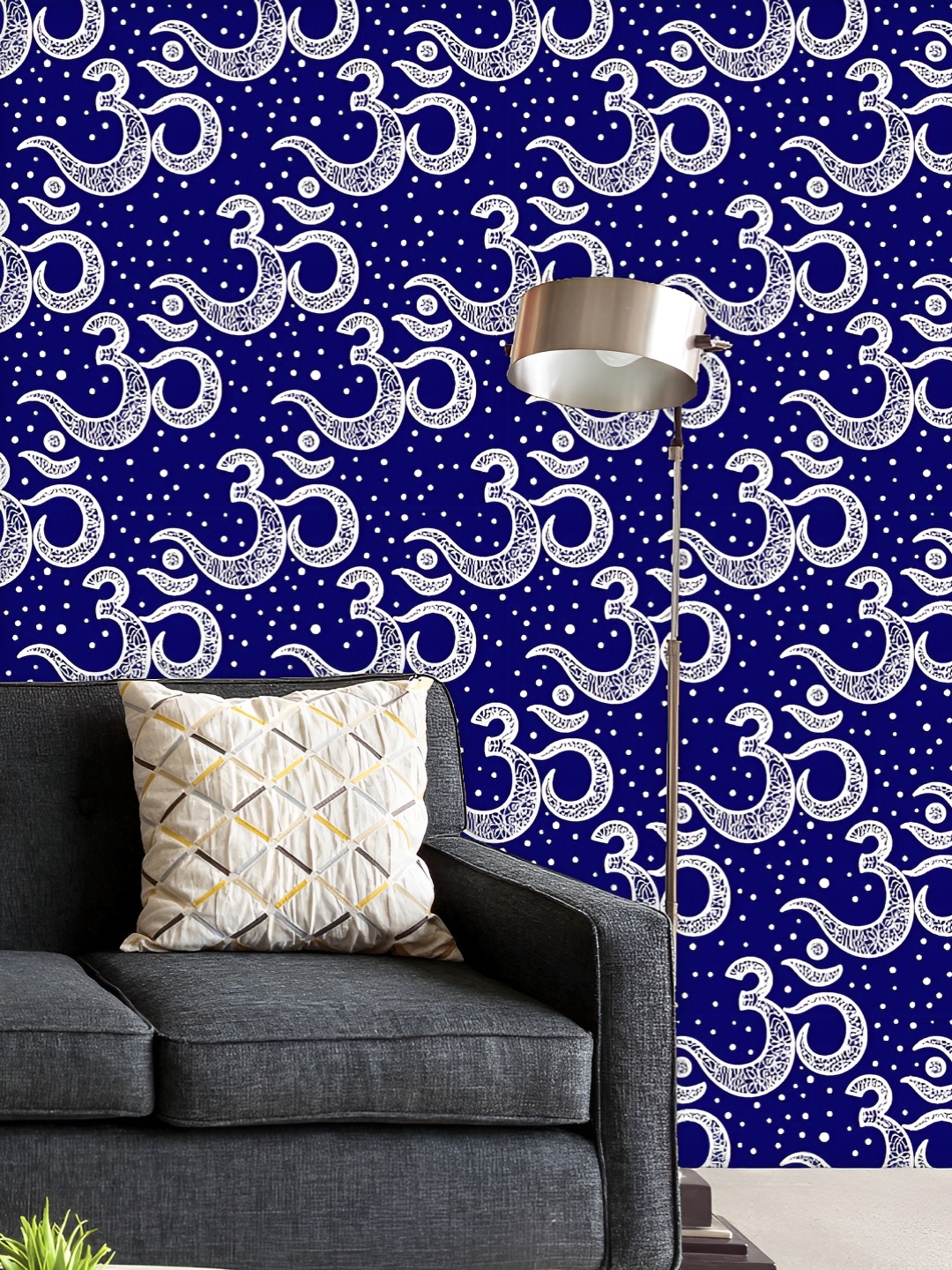 

ArtzFolio Printed UV-Resistant Anti-Bacterial Vintage Om Symbol Peel & Stick Wallpaper, Multi