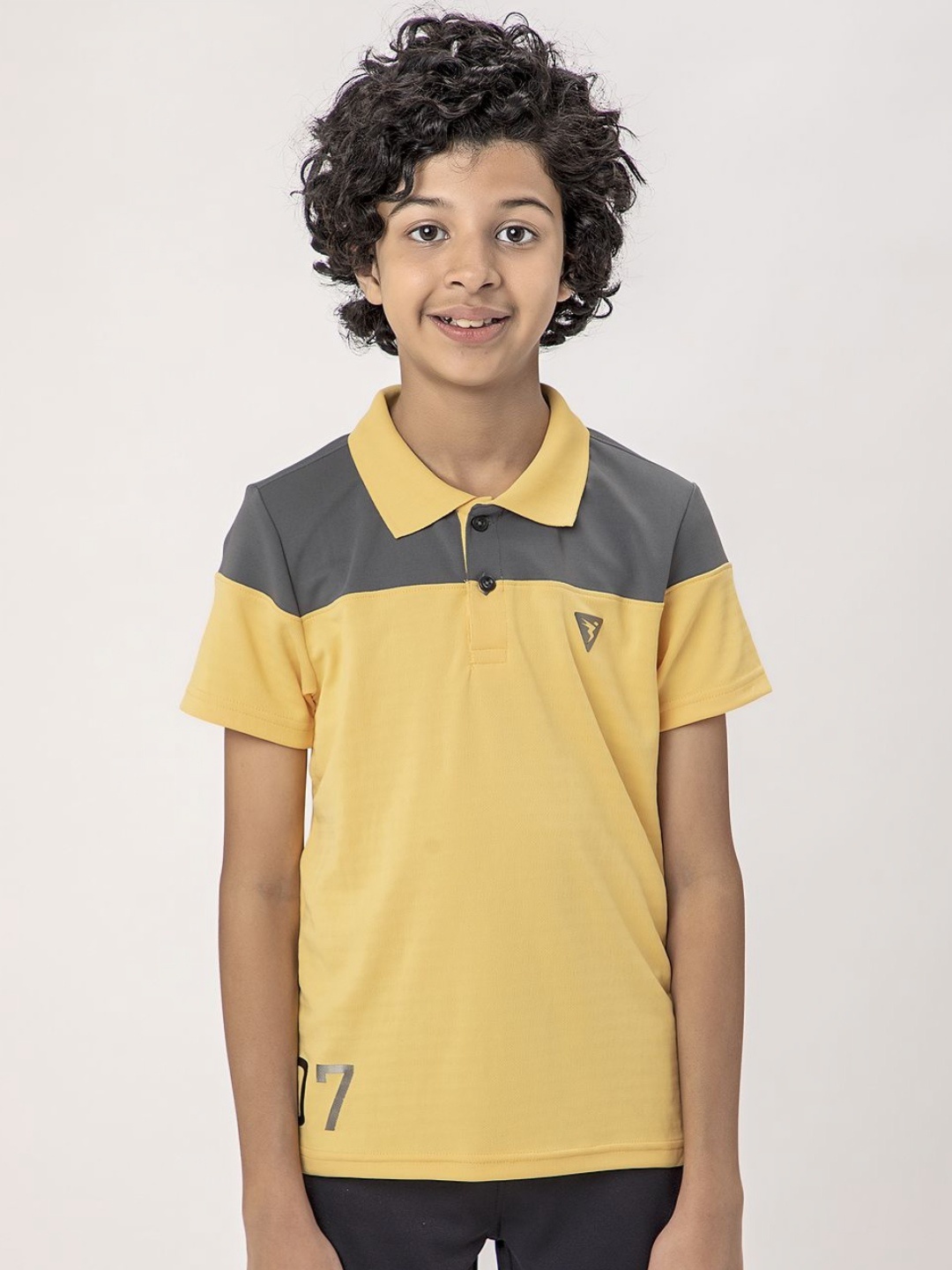 

Technosport Boys Colourblocked Polo Collar UPF50 Slim Fit T-shirt, Yellow
