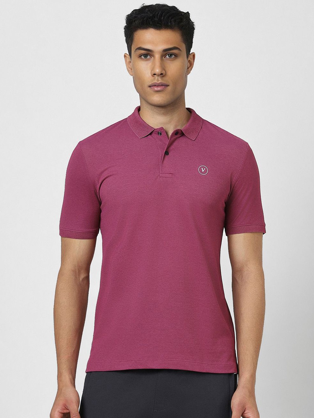 

Van Heusen Flex Men Polo Collar T-shirt, Purple