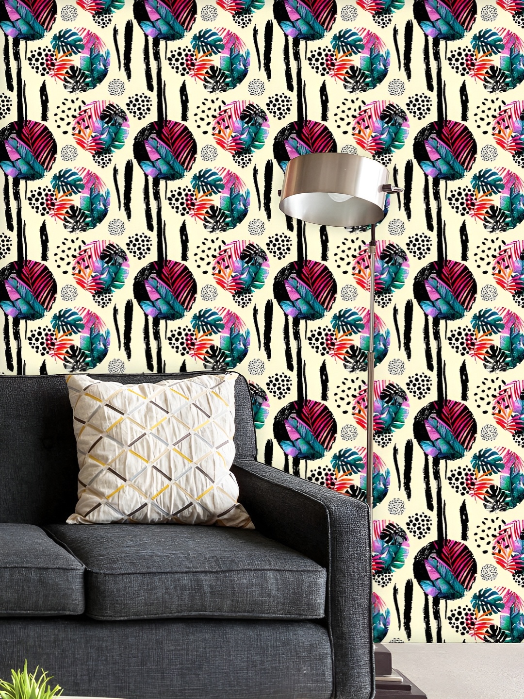 

ArtzFolio Printed UV-Resistant Anti-Bacterial Abstract Memphis Peel & Stick Wallpaper, Multi