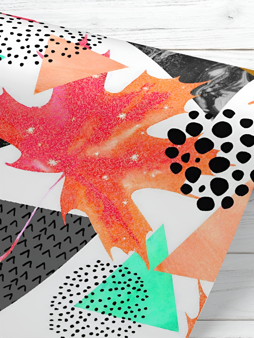 

ArtzFolio White & Orange Coloured Printed UV Resistant Wallpaper