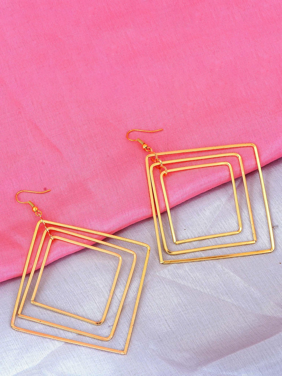 

MEMOIR Gold-Plated Contemporary Drop Earrings