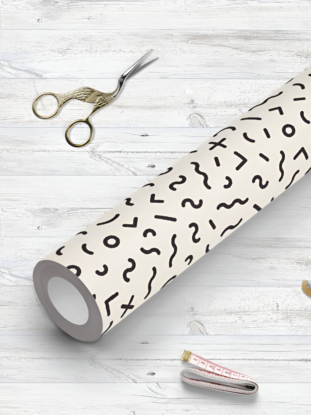 

ArtzFolio Cream Coloured & Black Printed UV Resistant Wallpaper