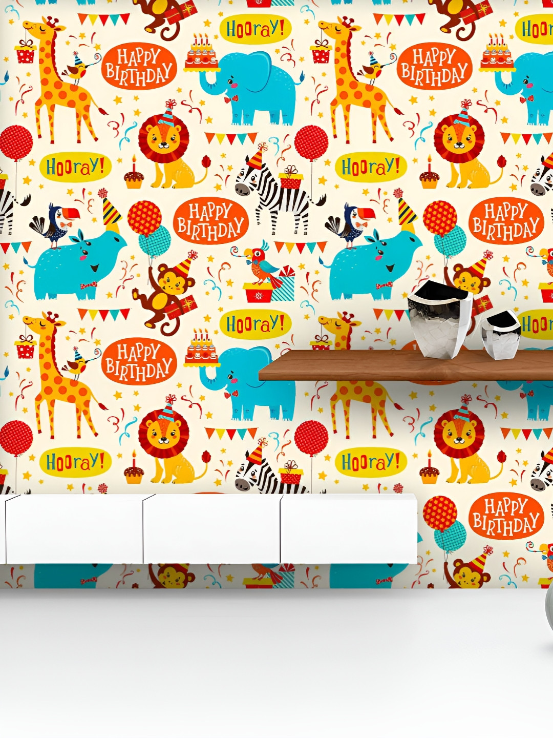 

ArtzFolio Printed UV-Resistant Anti-Bacterial Animal Pattern Peel & Stick Wallpaper, Multi