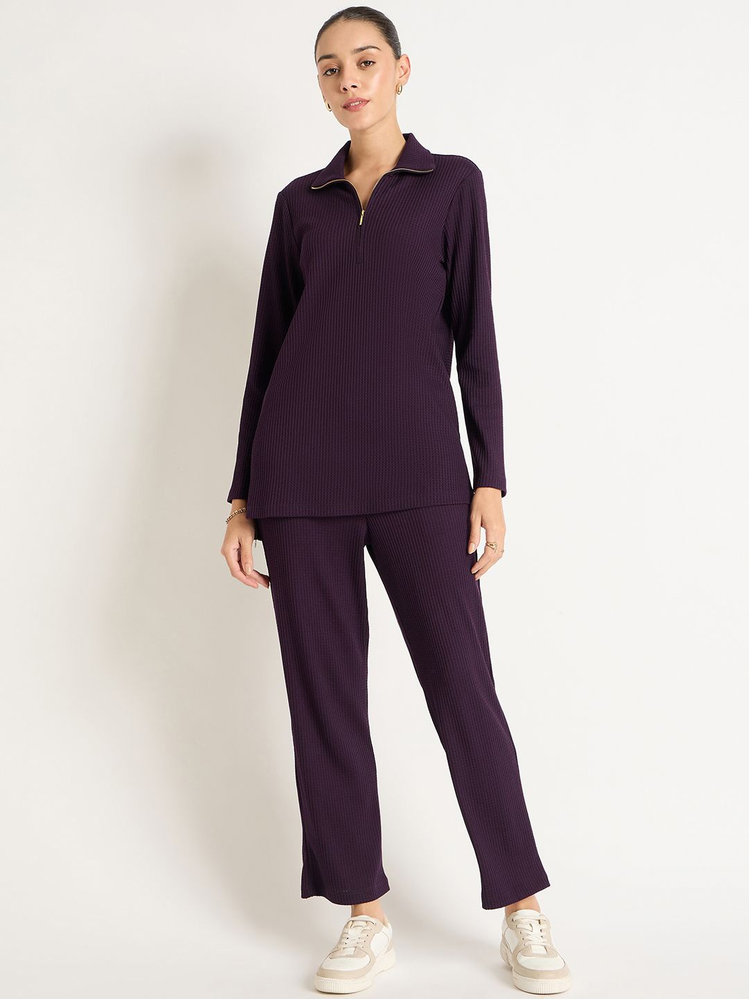 

FEMMELLA High Neck Top With Trousers, Purple