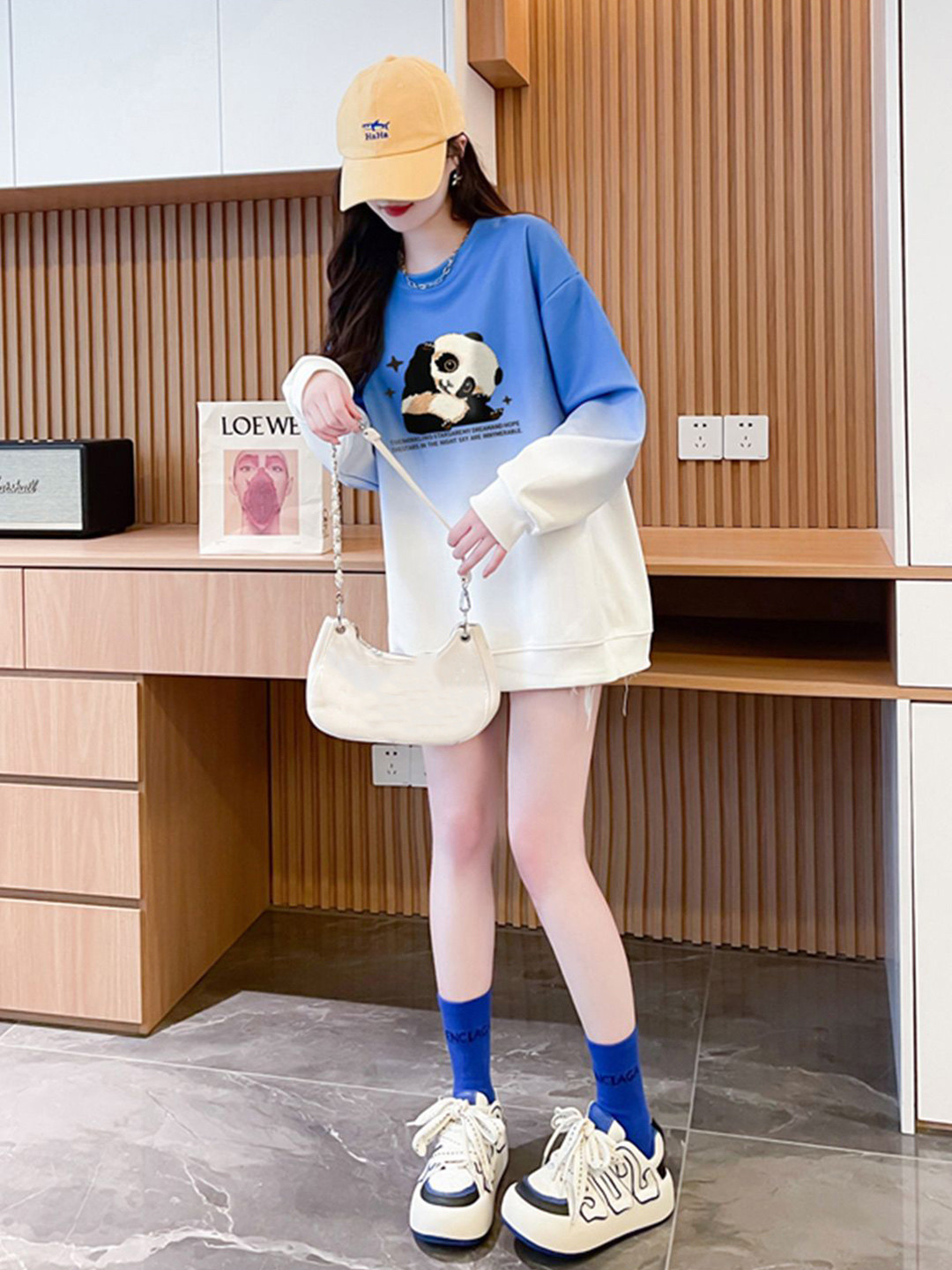 

JC Mode Women Graphic Printed Cotton Sweatshirt, Blue