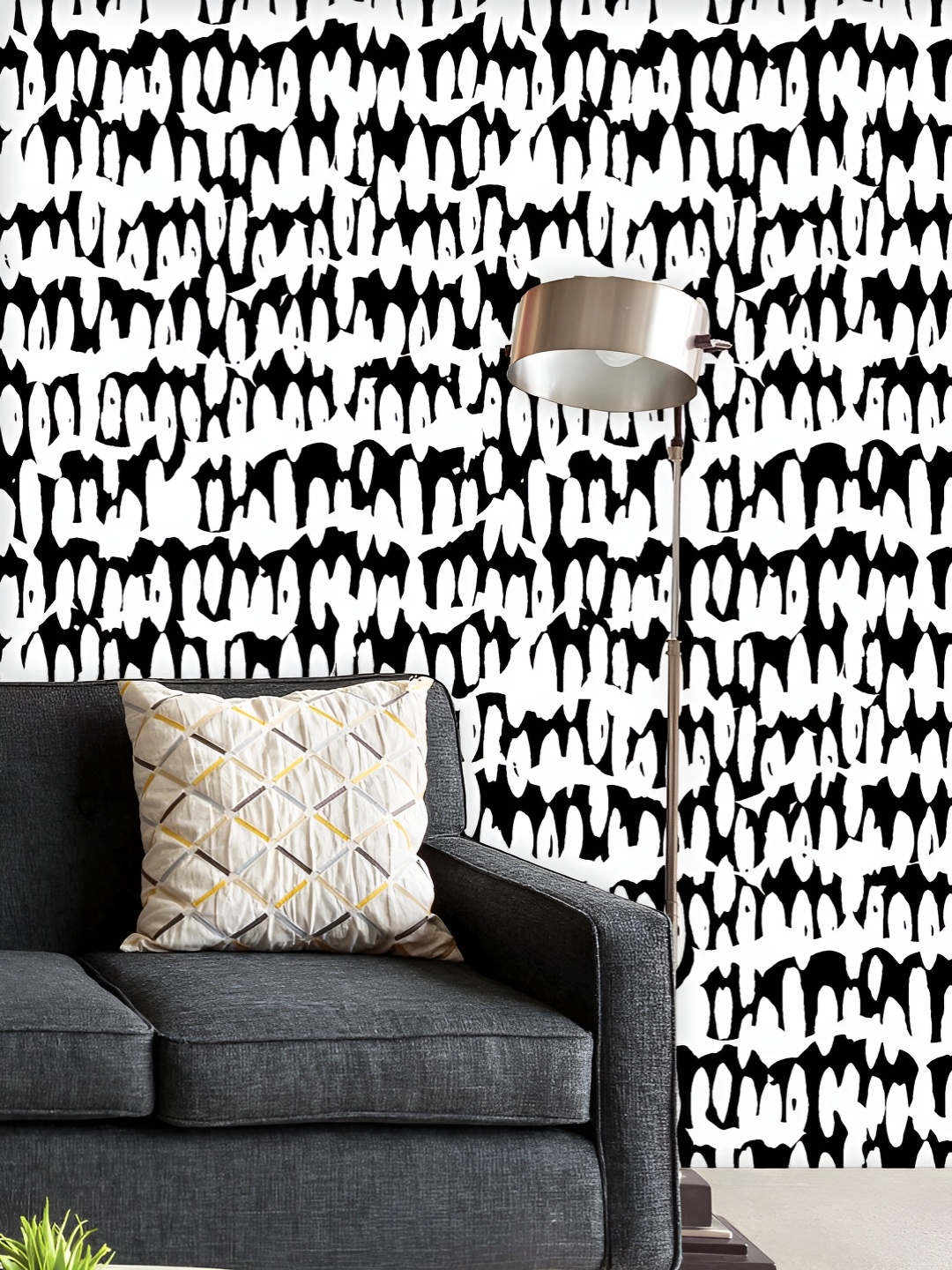 

ArtzFolio Printed UV-Resistant Anti-Bacterial Monochrome Japan Shibori Peel & Stick Wallpaper, Multi