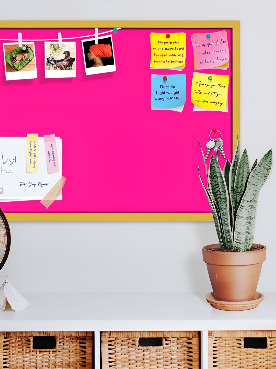 

ArtzFolio Wooden Notice Pin Board, Pink