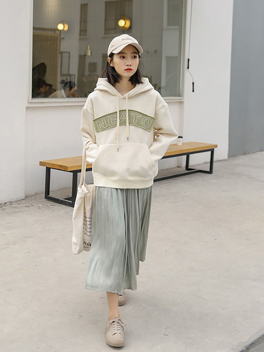 

JC Mode Women Hooded Pullover Sweatshirt, White