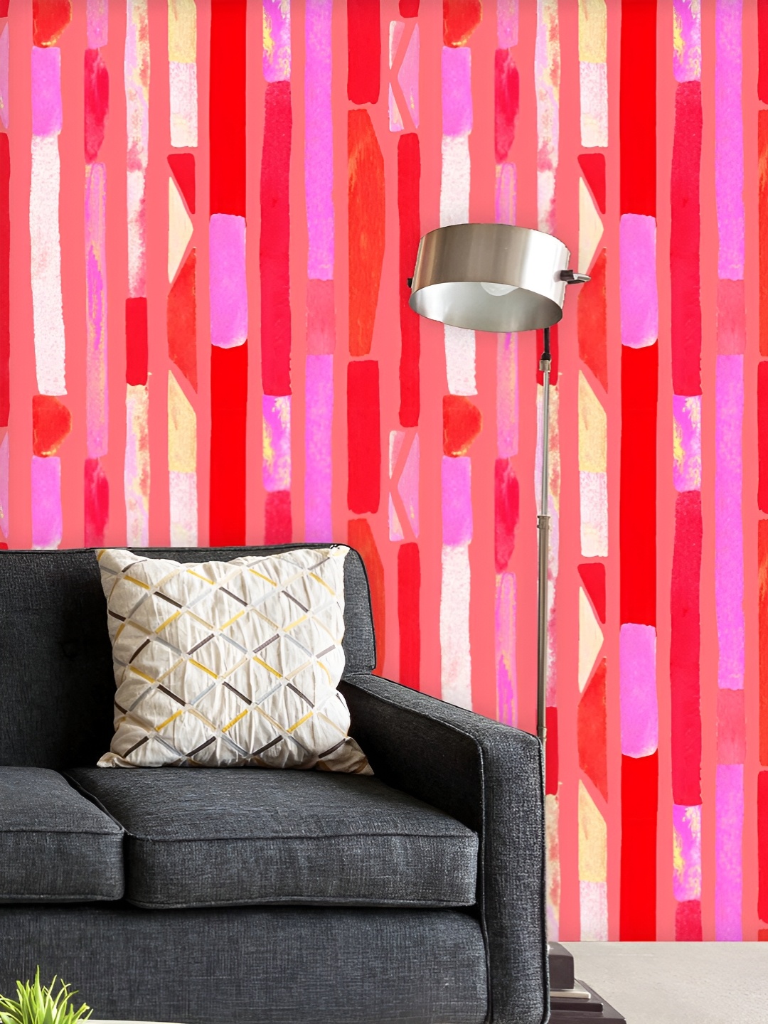 

ArtzFolio Printed UV-Resistant Anti-Bacterial Bauhaus Pattern Stripes Peel & Stick Wallpaper, Multi