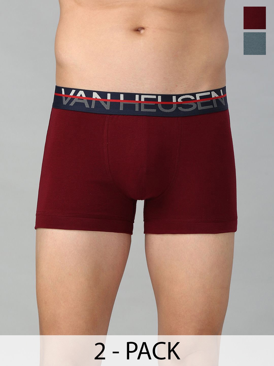 

Van Heusen Pack of 2 Men Super Combed Cotton Trunks, Blue